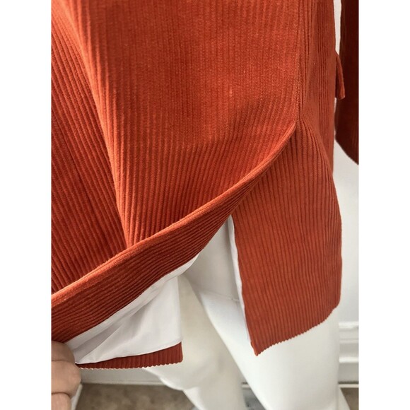 Studio Suits Burnt Orange 4 Button Corduroy Blazer Retro Tailored Fall Jacket - Picture 6 of 16